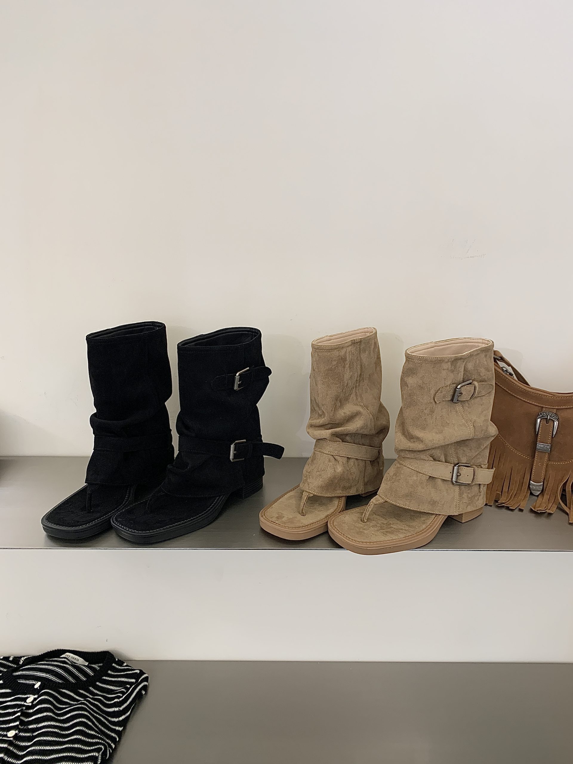 French Square Toe Thong Ankle Boots 2026 New Summer Sandals Vacation Style with Dress Short Boots - Image 4