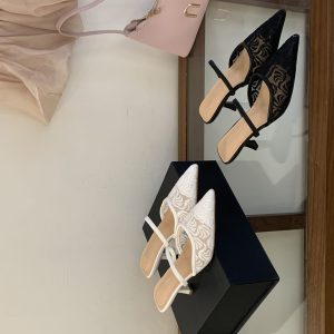 2026 New Pointed Toe Mesh Thin Heel Shallow Slip On Women's Low Top Shoes