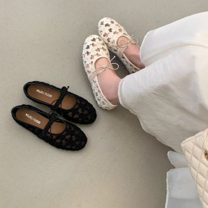 2026 Spring New Arrival Slip-On Flat Mesh Fairy Style Women's Shoes