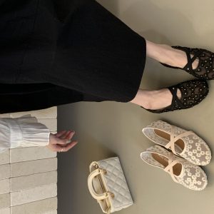 2026 Spring New Cutout Mary Jane Shoes for Women Soft Sole Mesh Low Top Casual Shoes